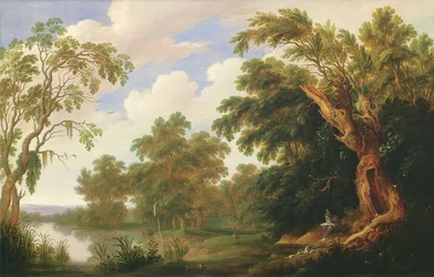 St. Paul visiting St. Anthony in a wooded landscape